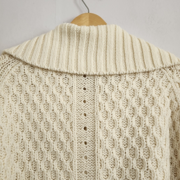 La Redoute Ivory Wool Blend Poncho Cardigan Size 4-8 - Picture 6 of 8